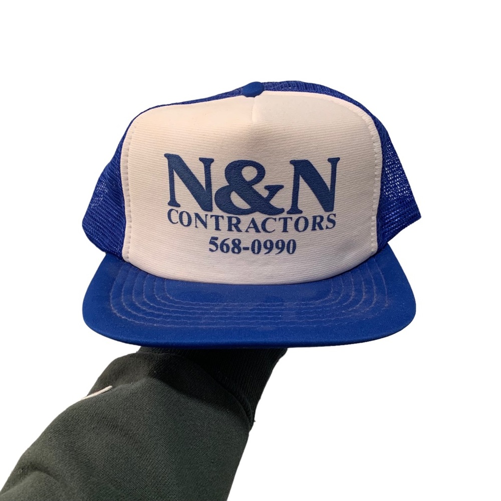 Vintage 80s N&N contractors snapback trucker hat cap
